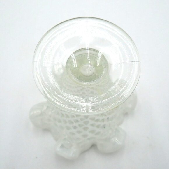 Vintage Fenton 4" Clear Hobnail Glass Miniature Vase Opalescent Ruffled Edge - Picture 6 of 7